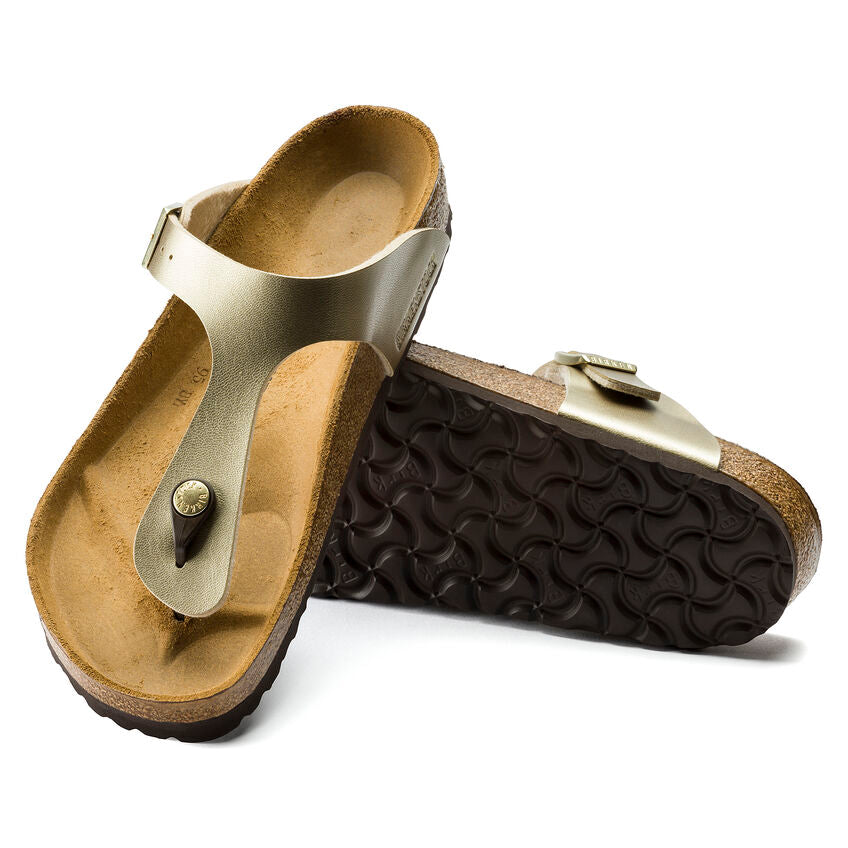 Gizeh Birko-Flor in Gold Womens Sandals