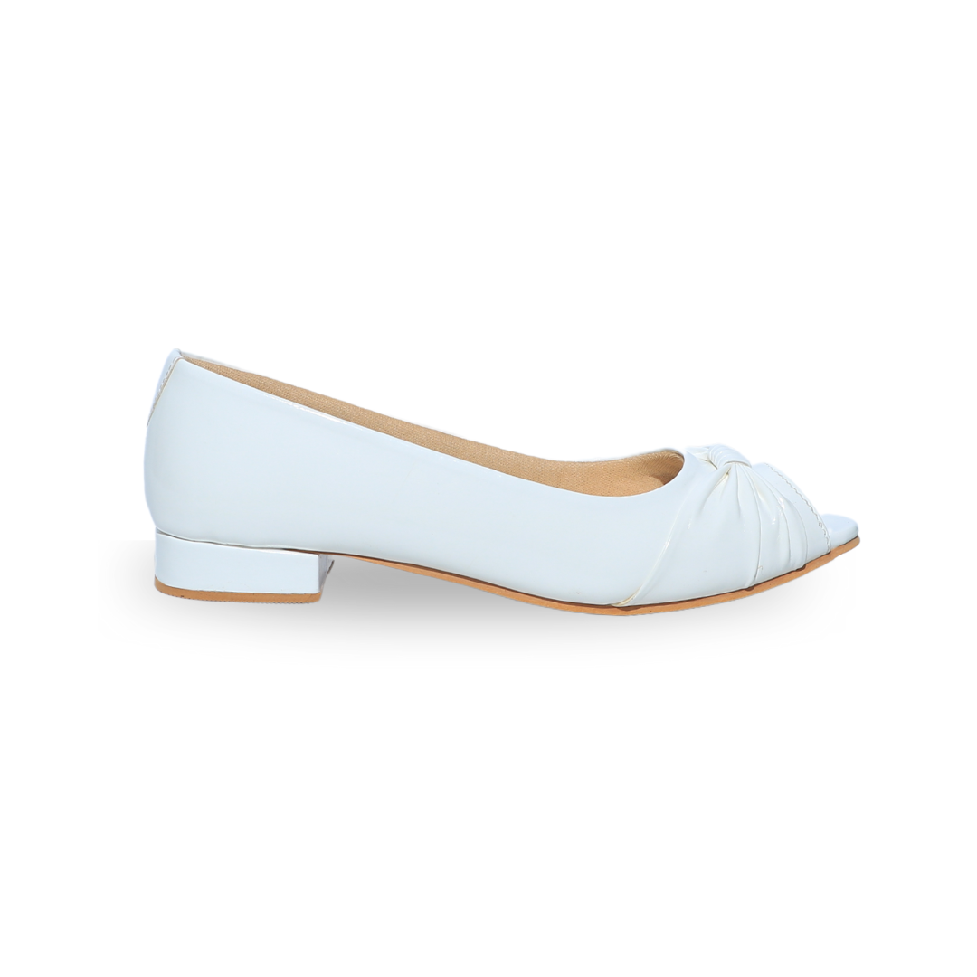 White Peep a toe Ballerina