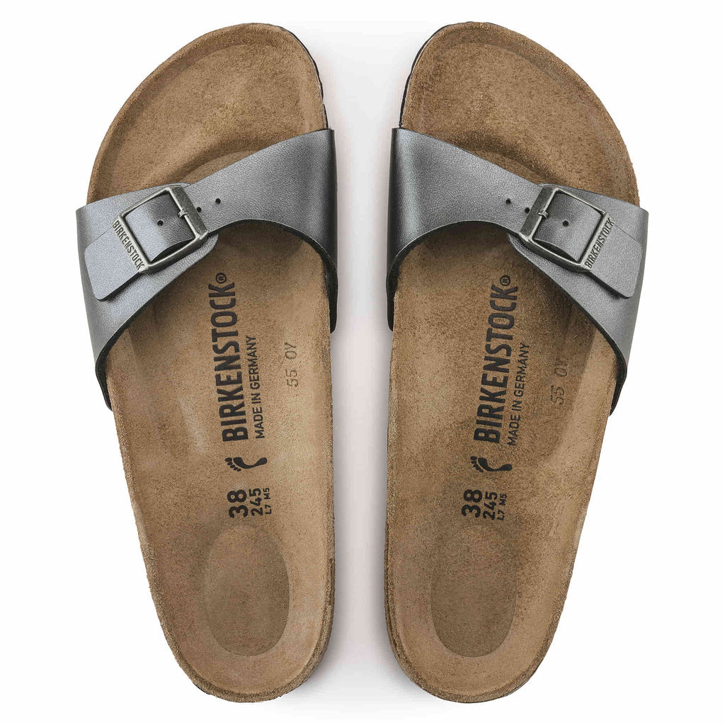Madrid Birko-Flor in Metallic Black Womens Sandals