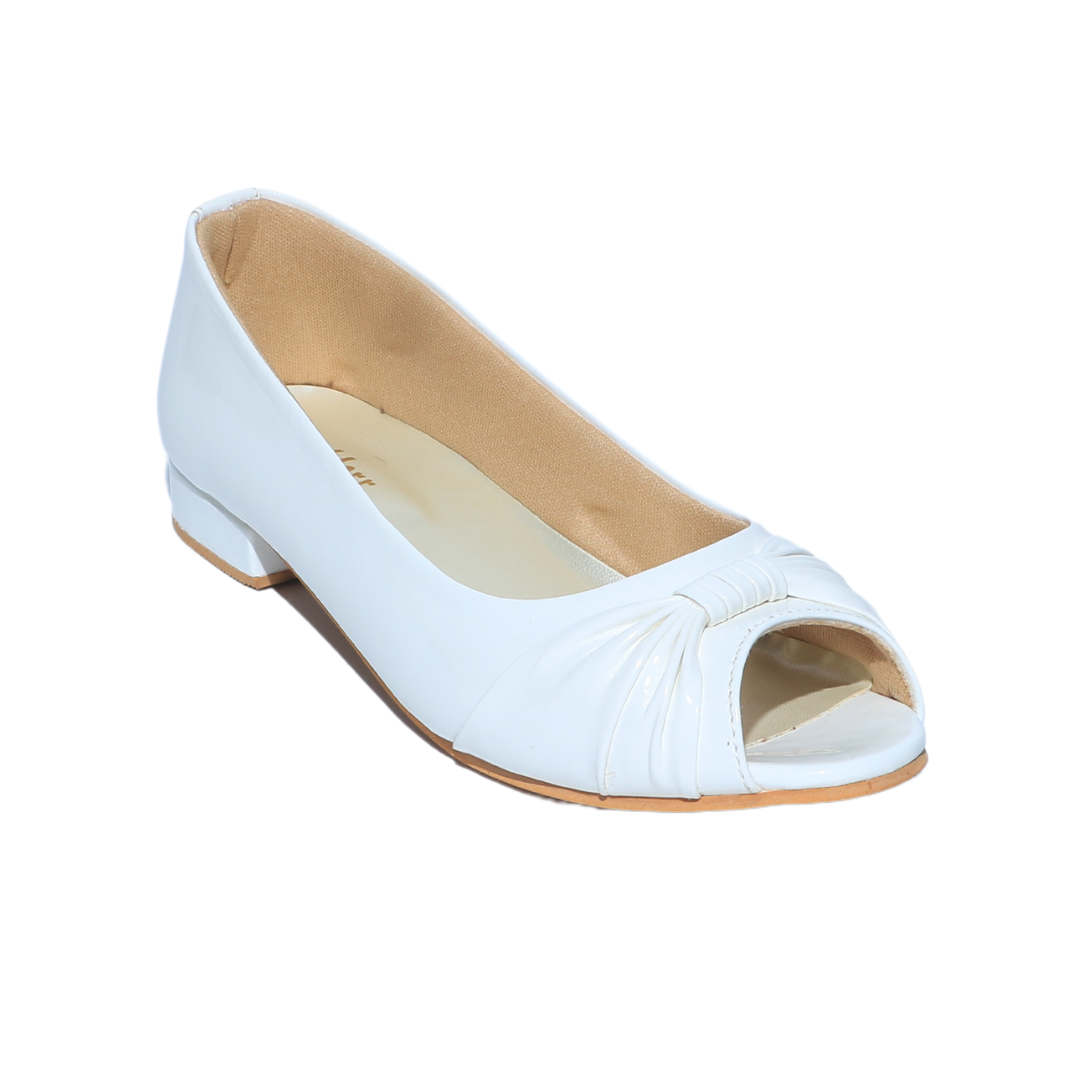White Peep a toe Ballerina