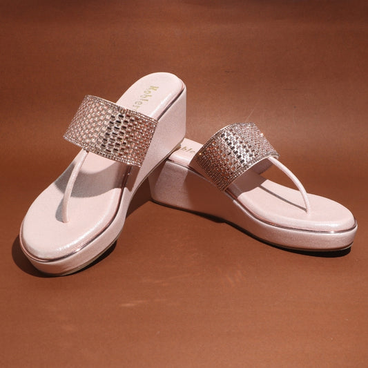 Pink beaded Wedges