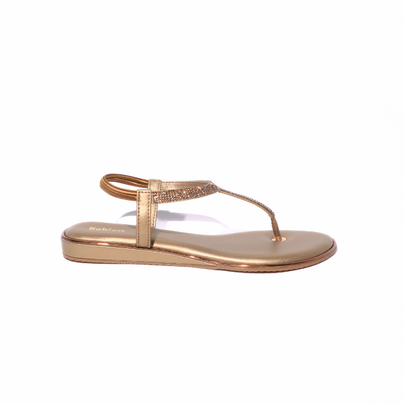 T-Strap with Stones Flats