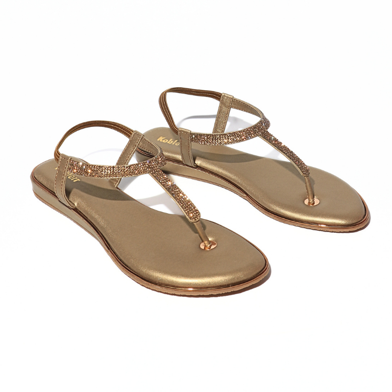 T-Strap with Stones Flats