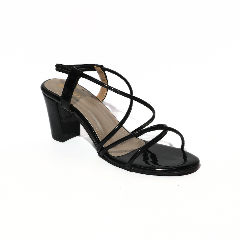 Messy Strap with Block Heel