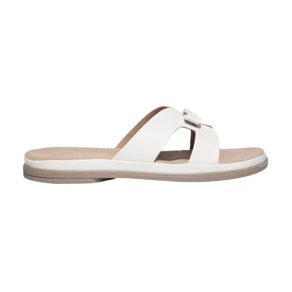 Comfort Flatform Slides in White