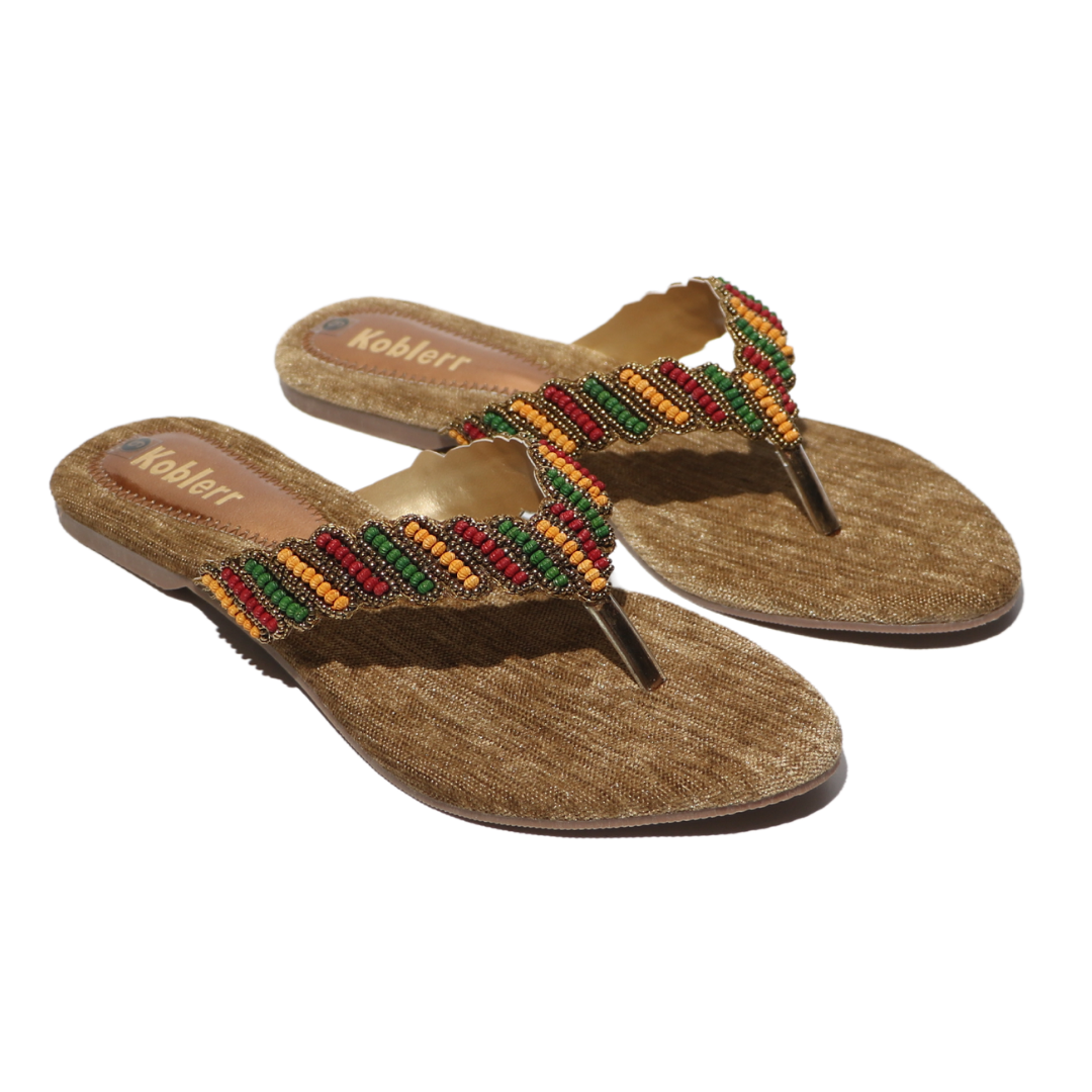 Multi Beaded Ethnic Flats