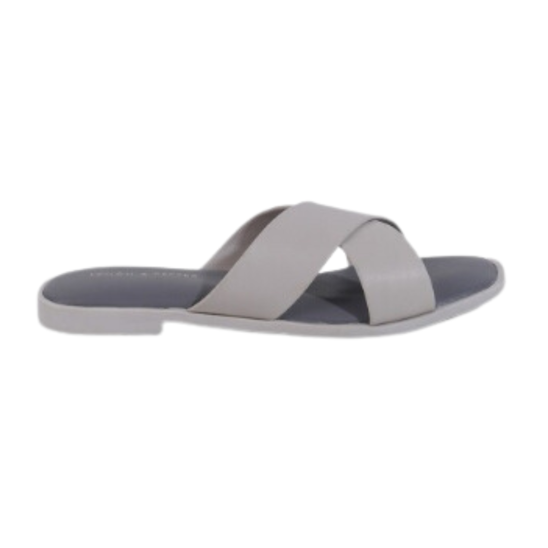 Grey Open Toe Flats