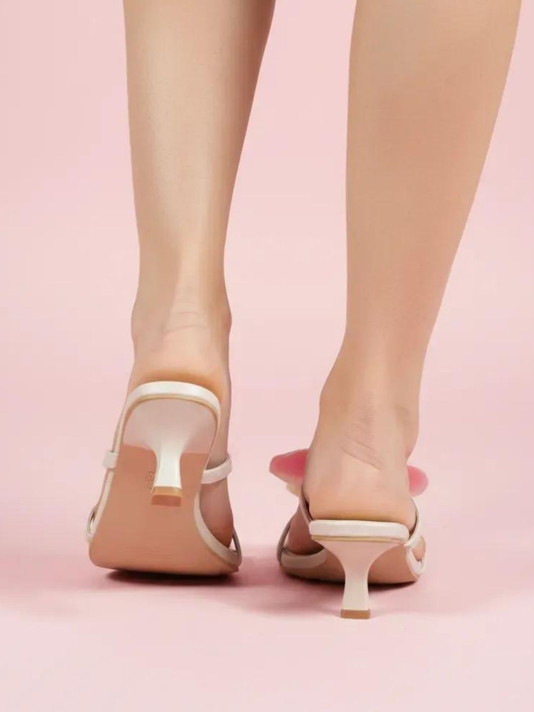 Beige Orchid Floral Heels