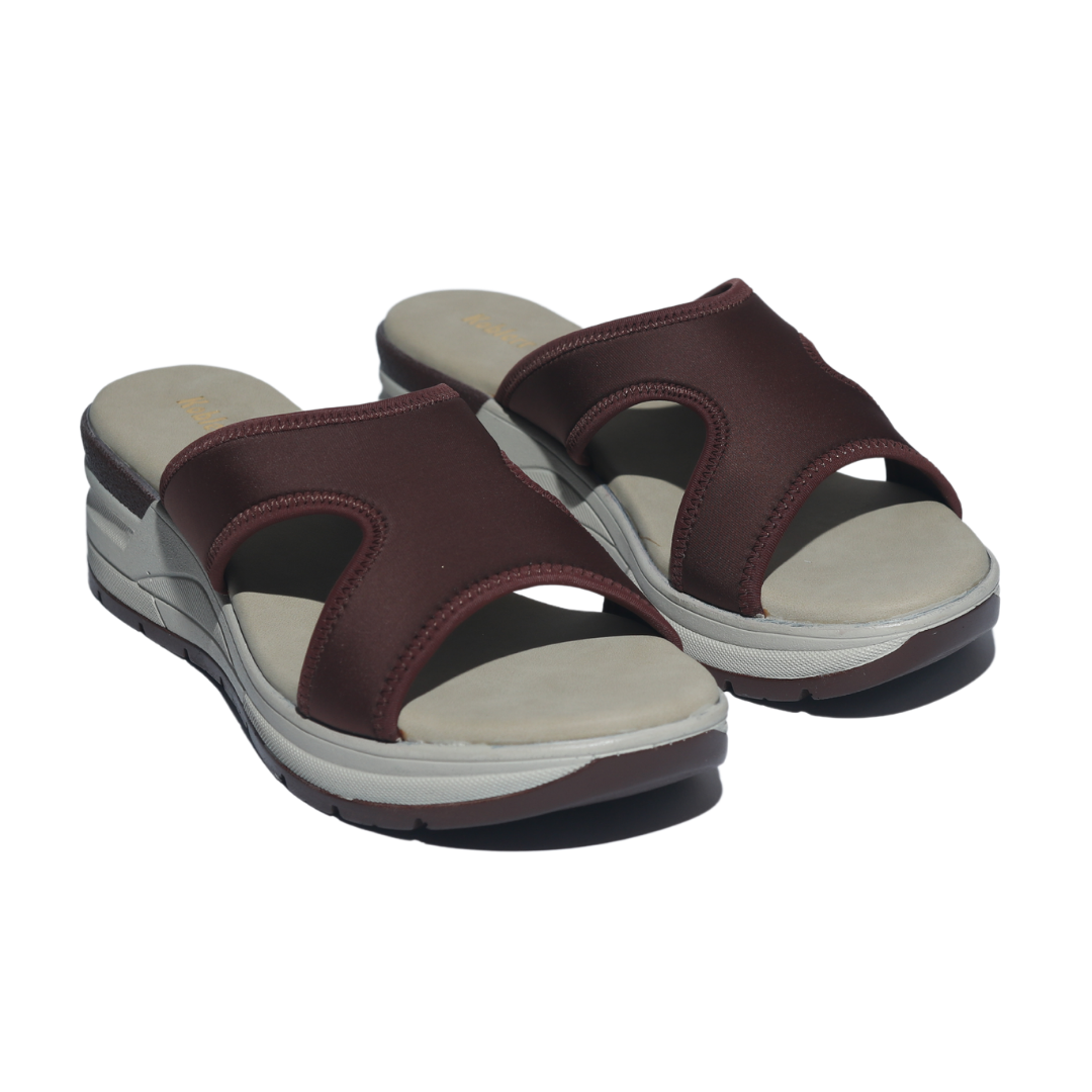 Brown Slide On Wedges