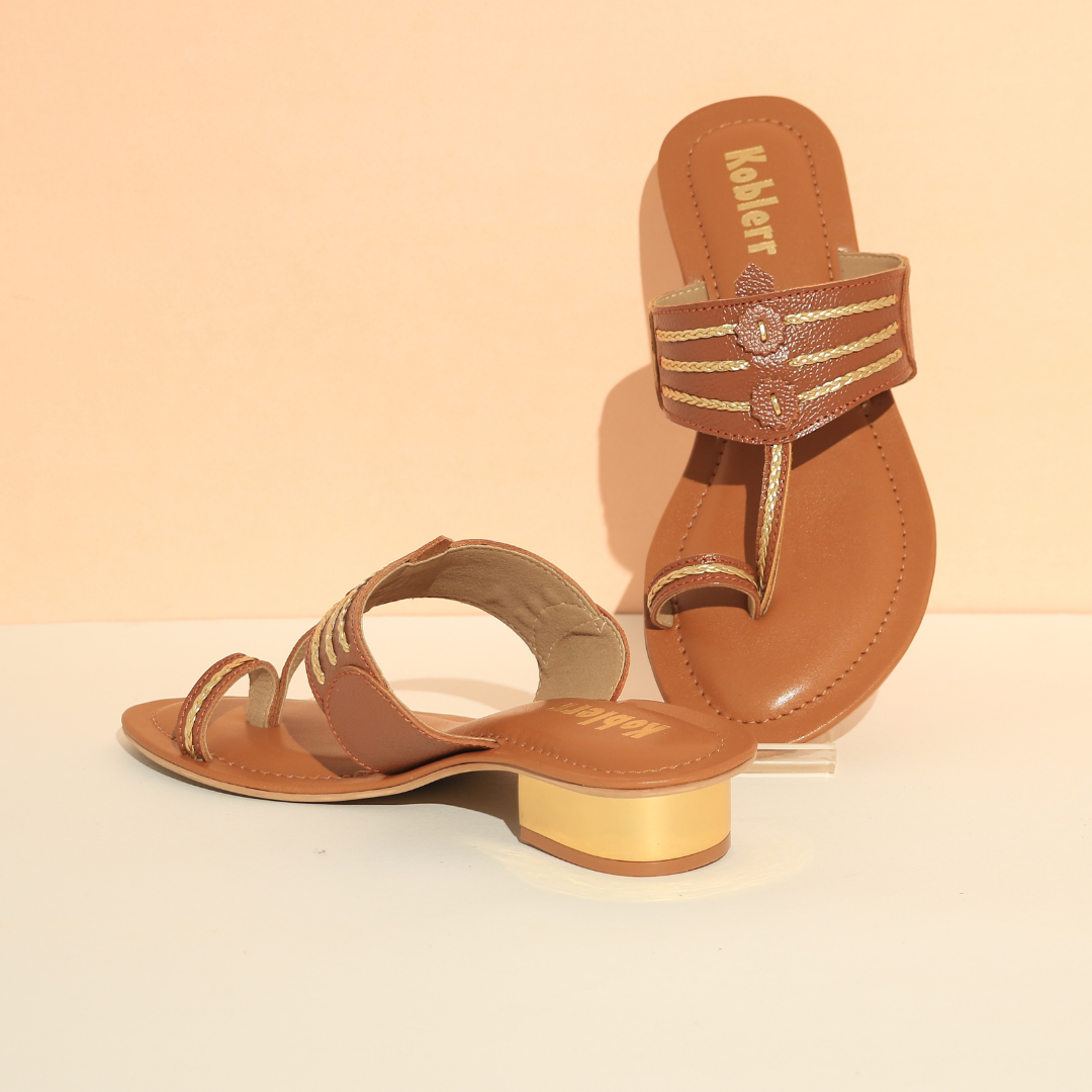 Tan Kolhapuri Sandals