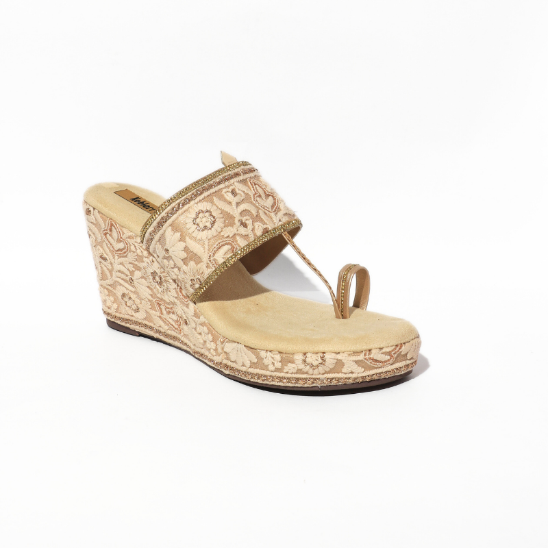 Floral Embroidered Wedges