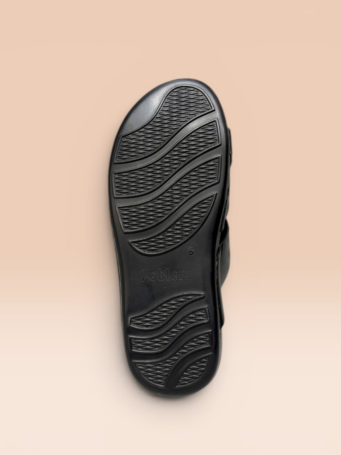 Men's Black Toe-Loop Sandals