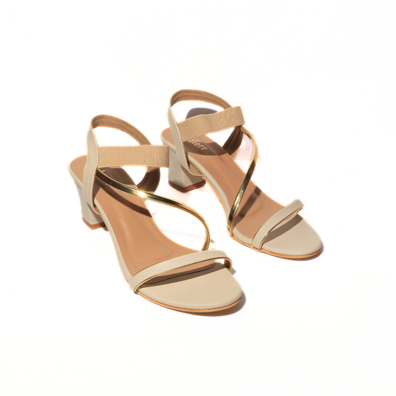 Cross Dual Strap Black Heel