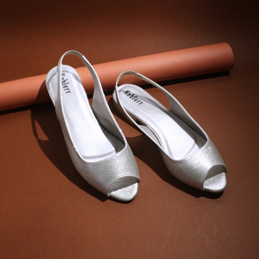 Silver Block Heel Sandals