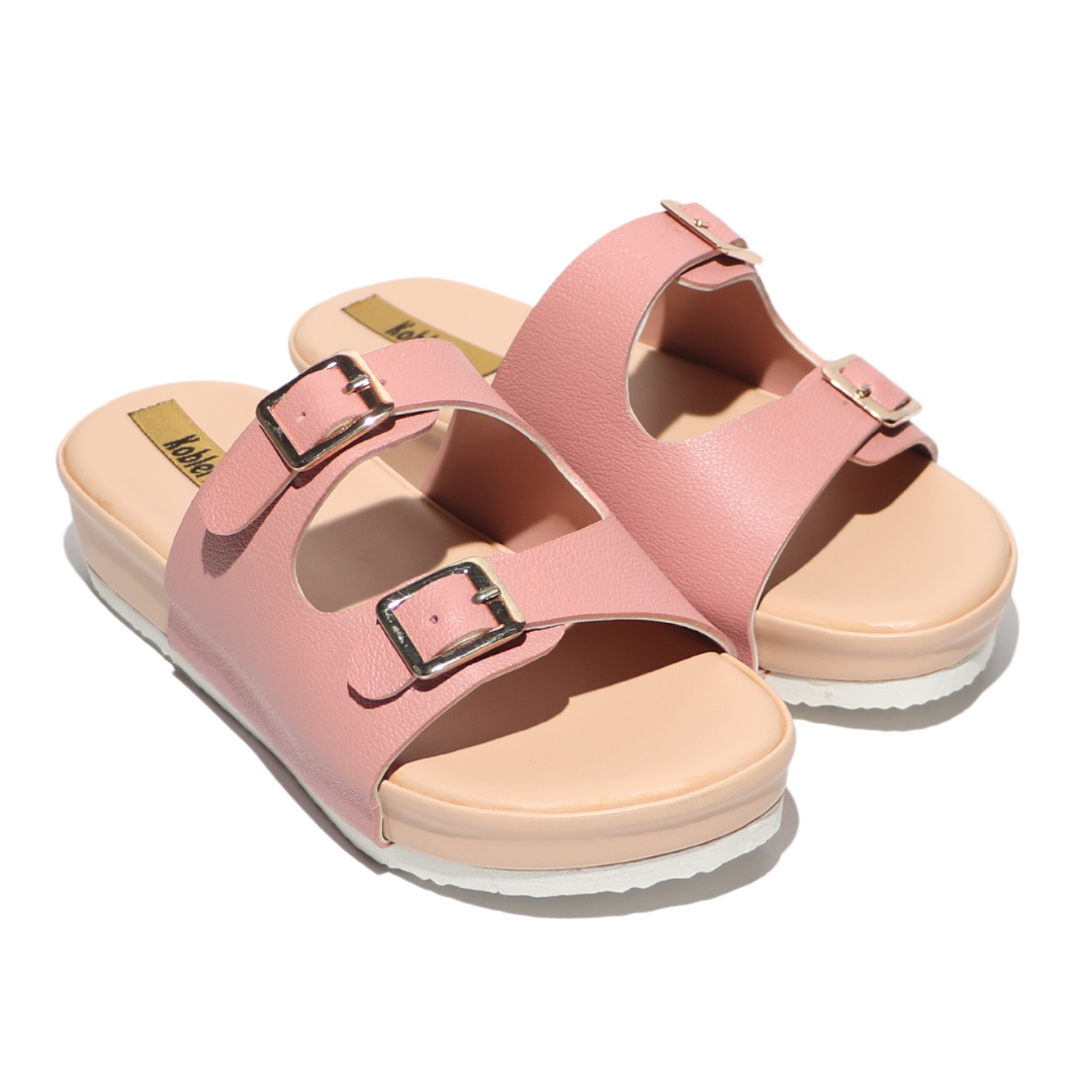 Pink Double Strap Slides