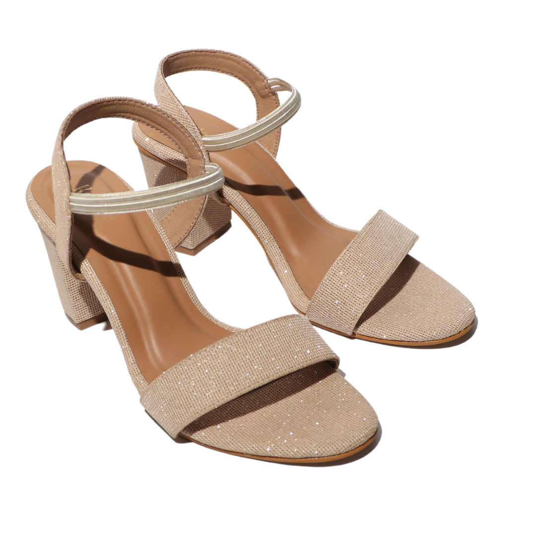 Beige Bling Heels