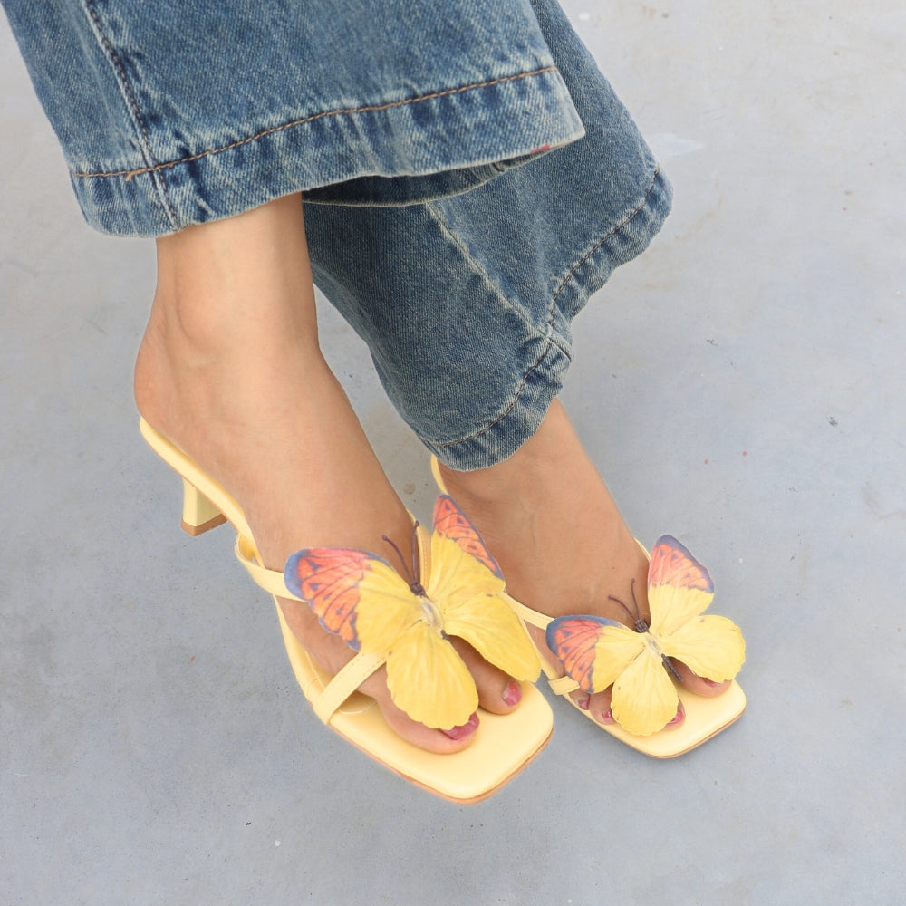 Yellow Butterfly Heels