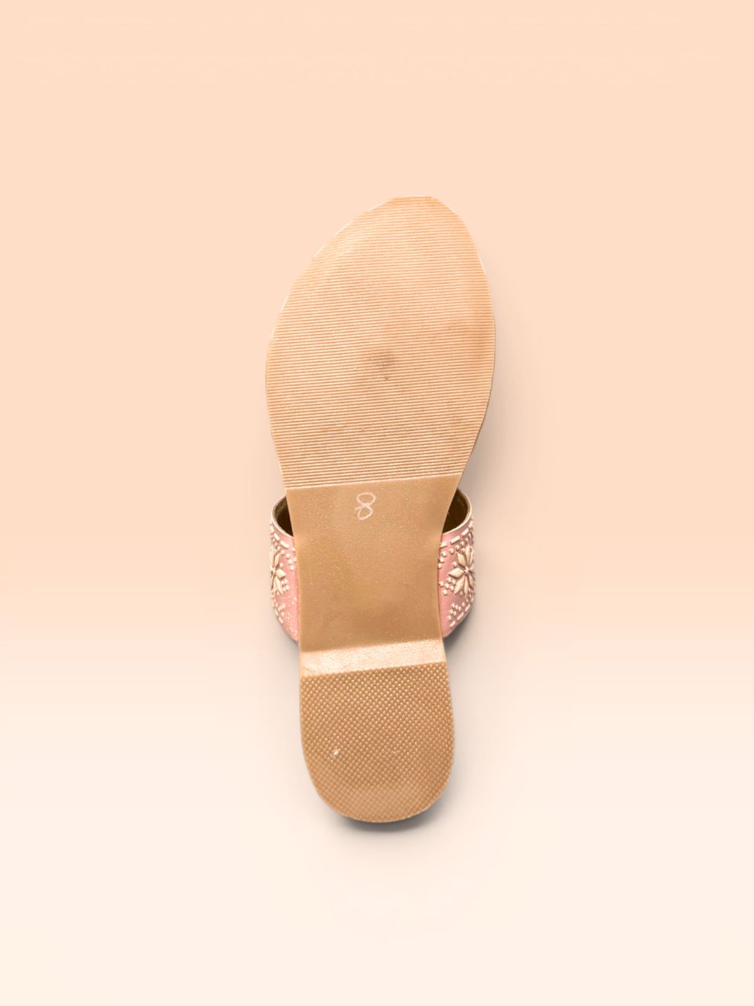 Peach Ethnic Toe-Ring Flats