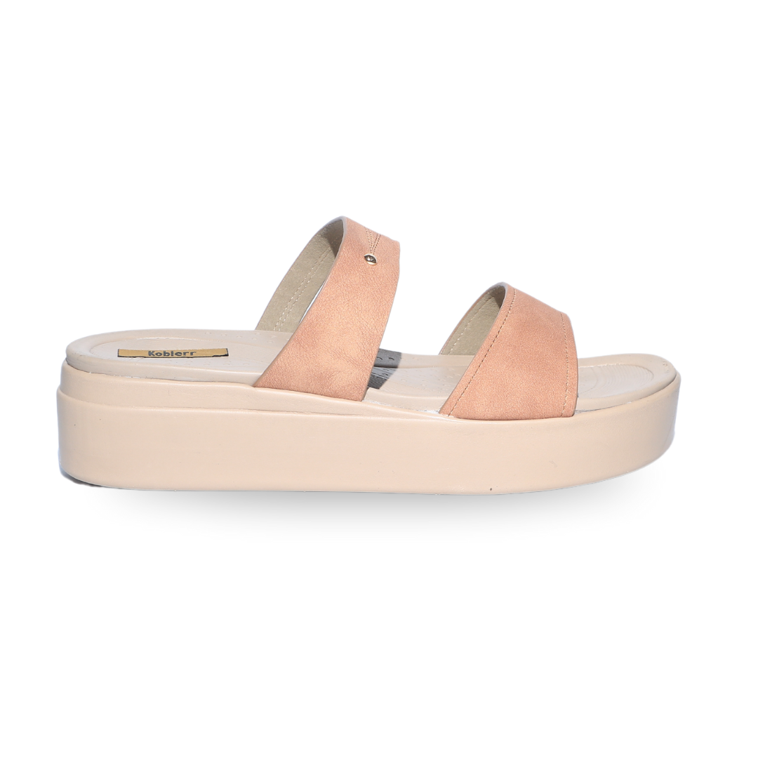 Tan Dual Strap Platform Heels