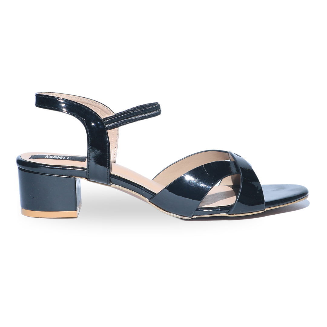 Black Cross Strap Heels