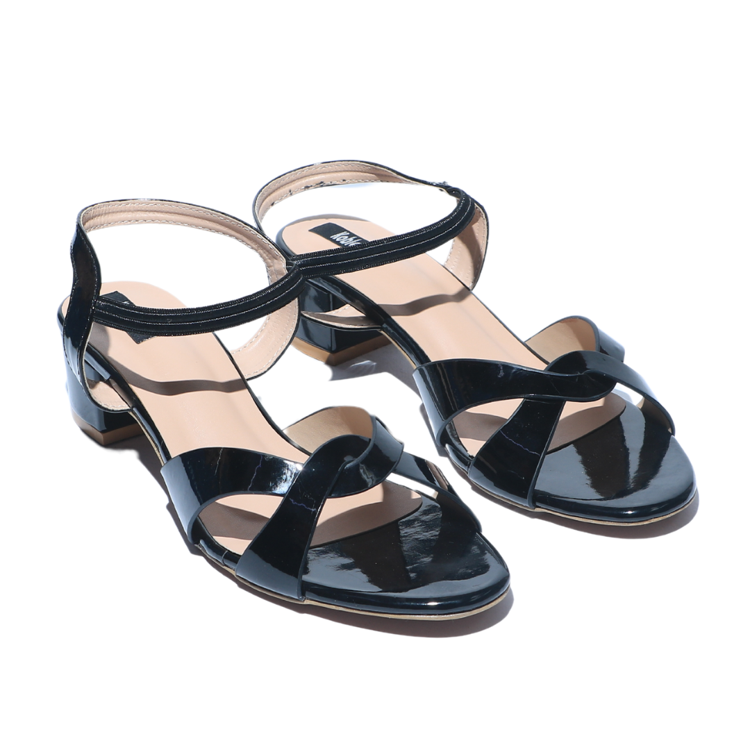 Black Cross Strap Heels