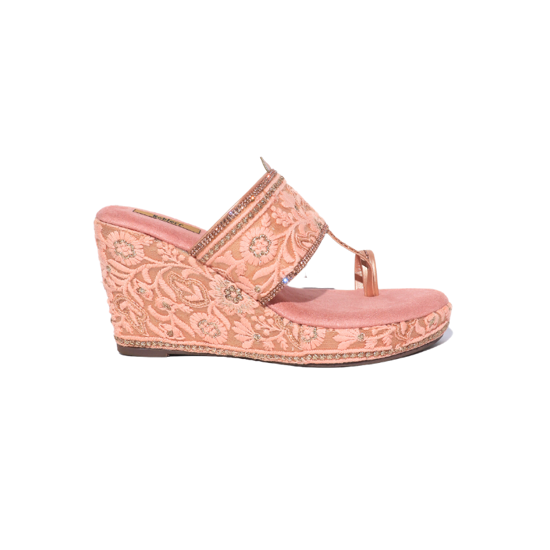 Floral Embroidered Wedges