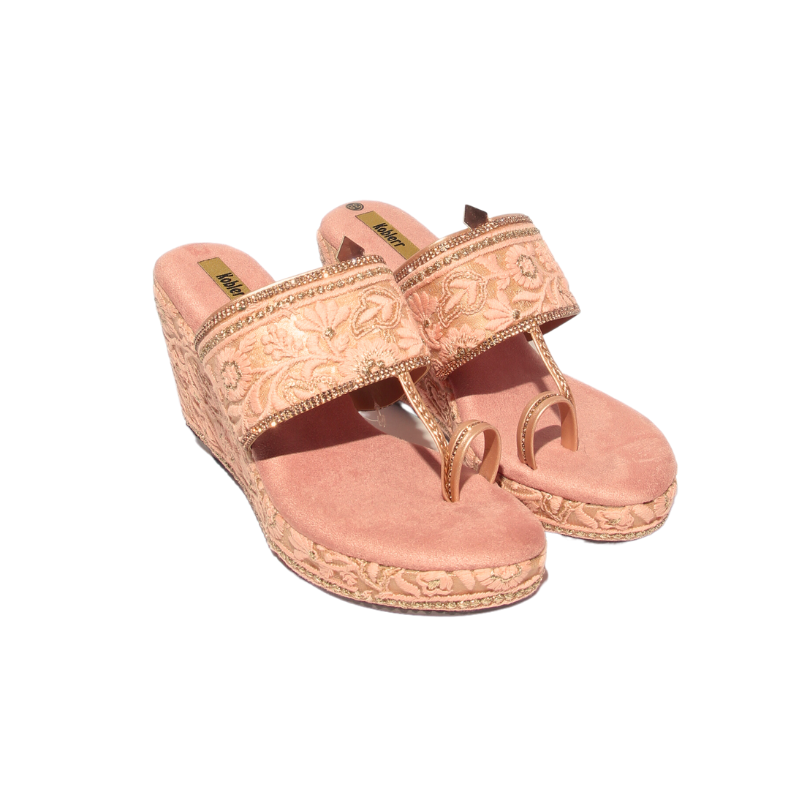 Floral Embroidered Wedges