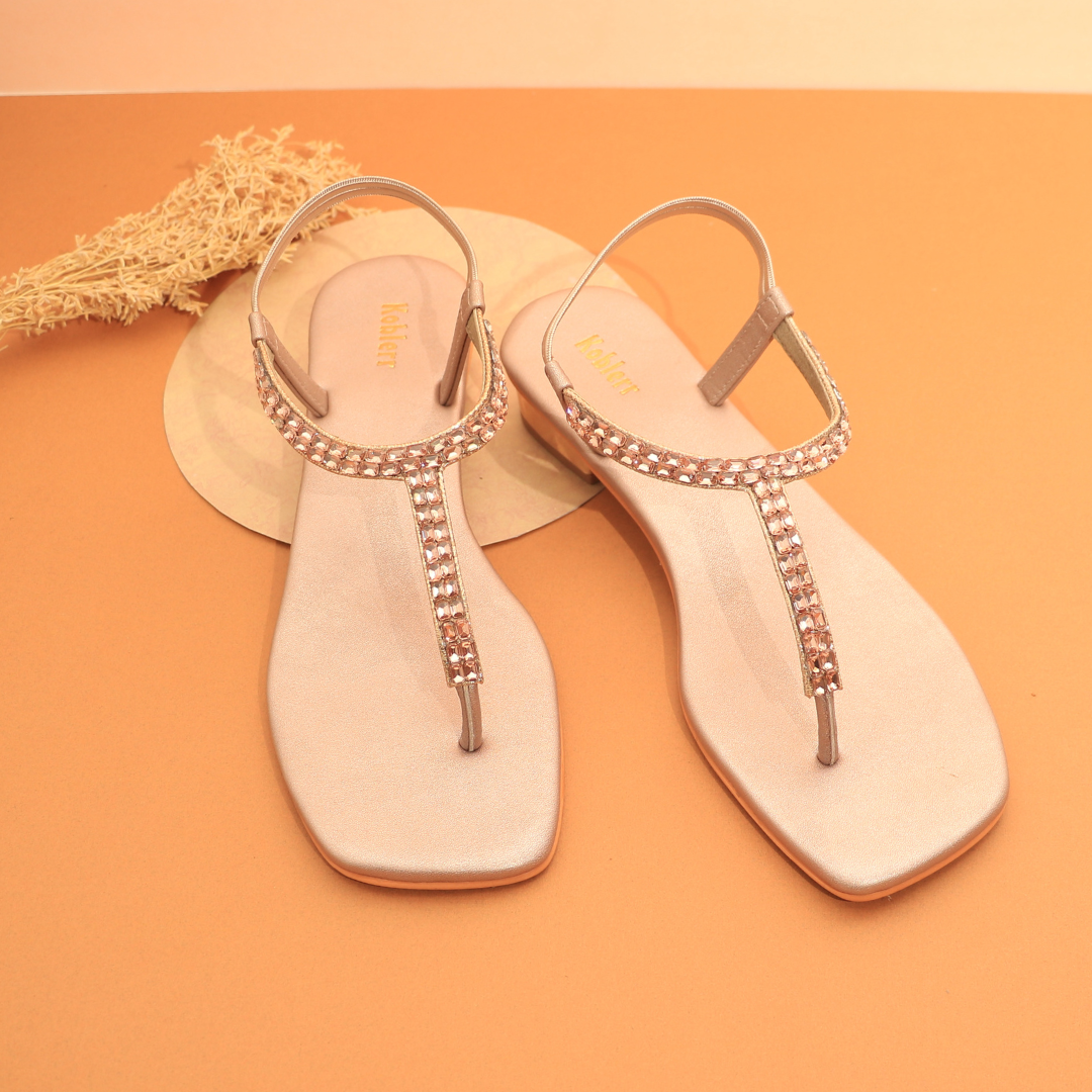 Embellished Rosegold flats