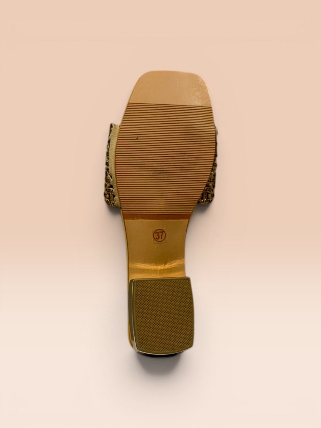Gold Low Block heel