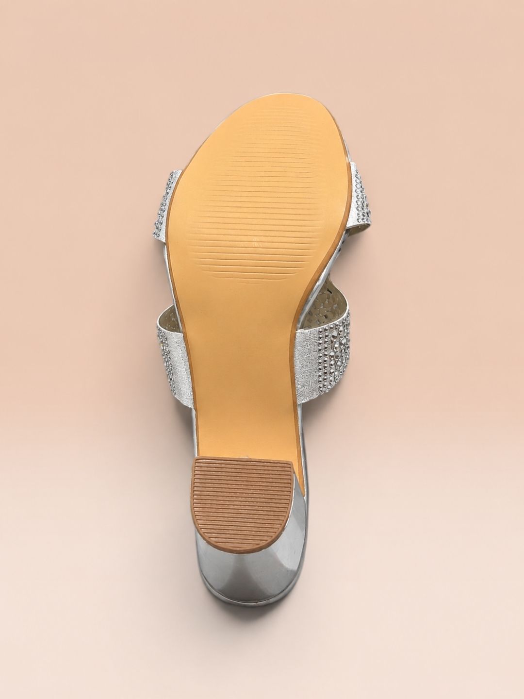 Silver Block heel