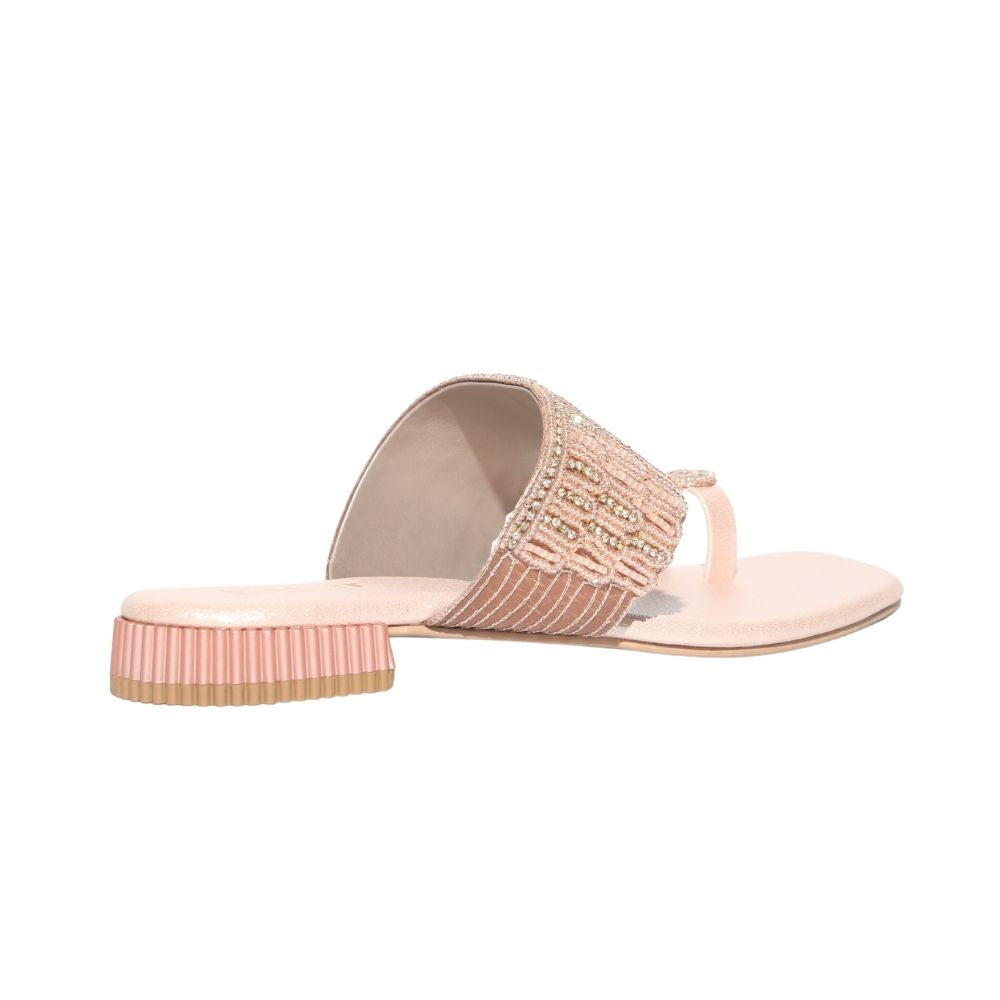 Rose Gold beaded Sandals