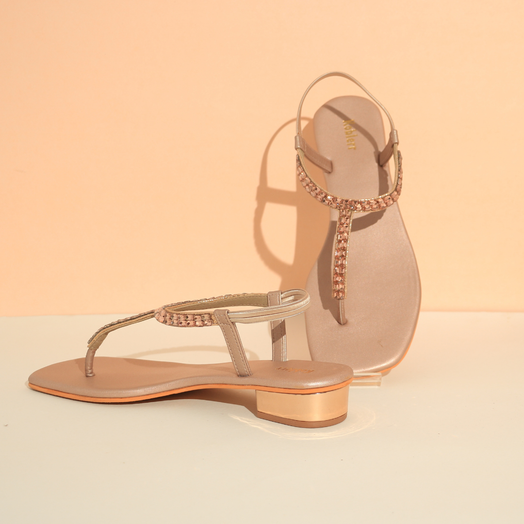 Embellished Rosegold flats