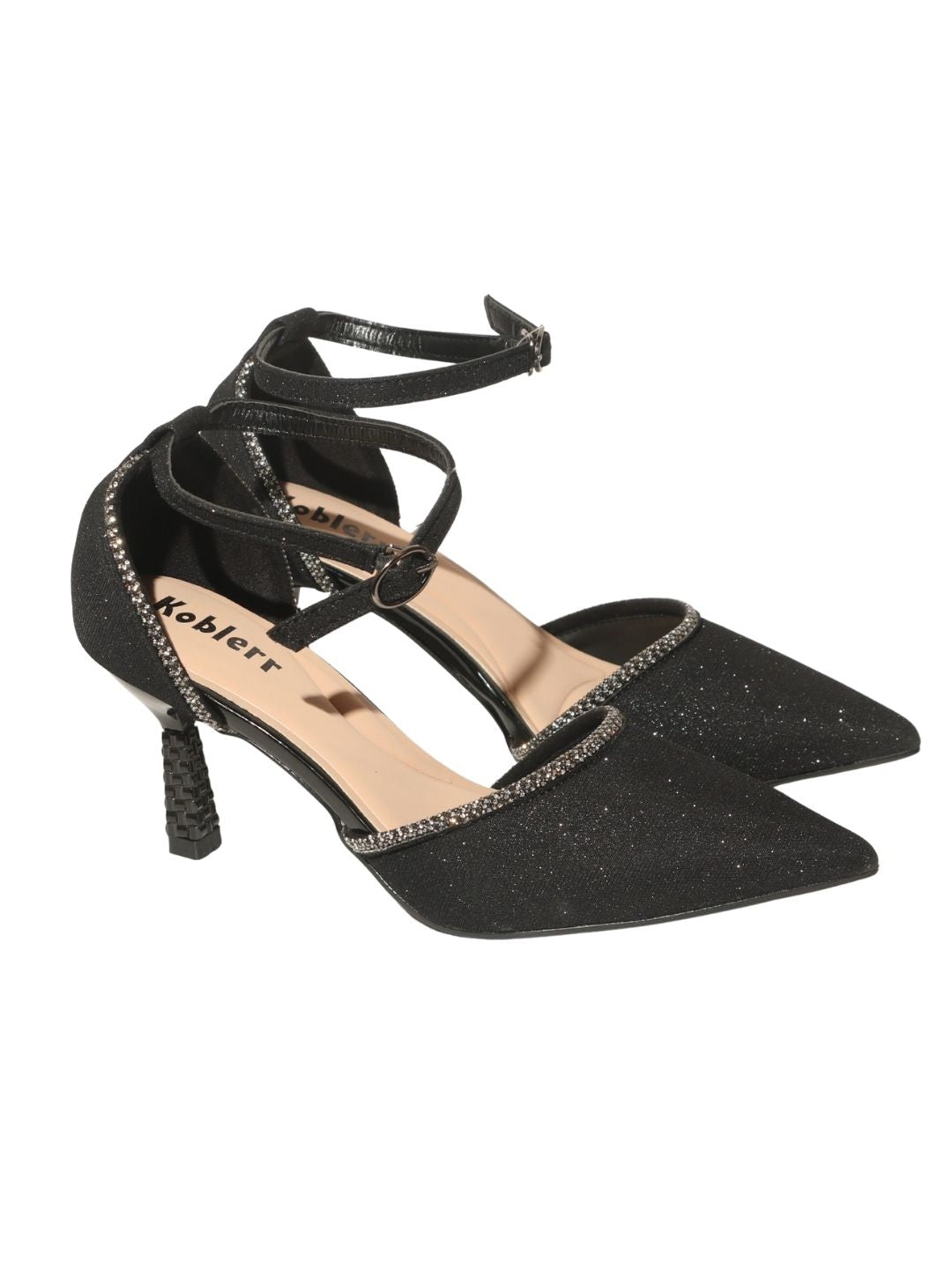 Black Embellished Party Heels