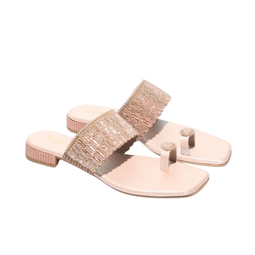 Rose Gold beaded Sandals