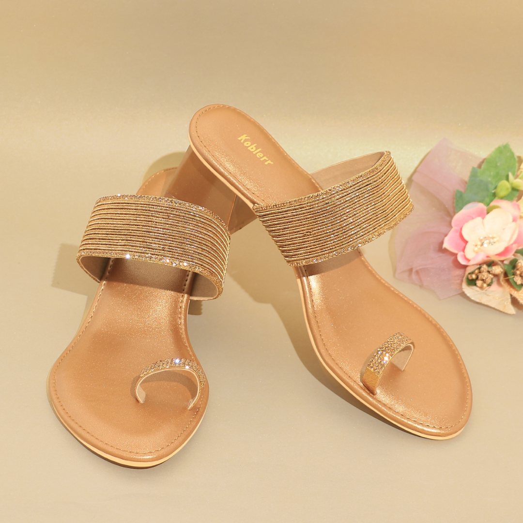 Glittery Toe-Ring Sandals