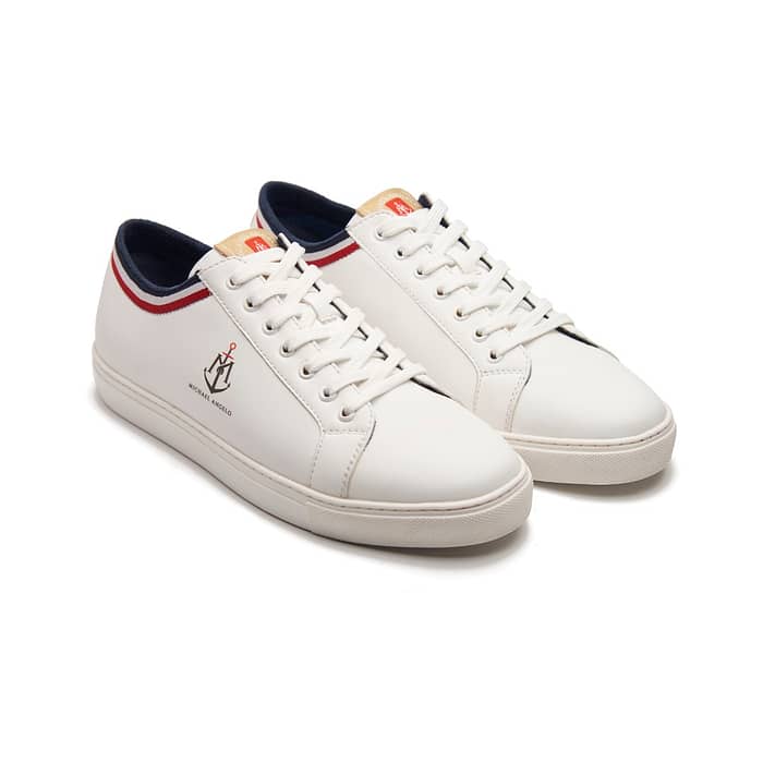 Men’s White Lace-Up Sneakers