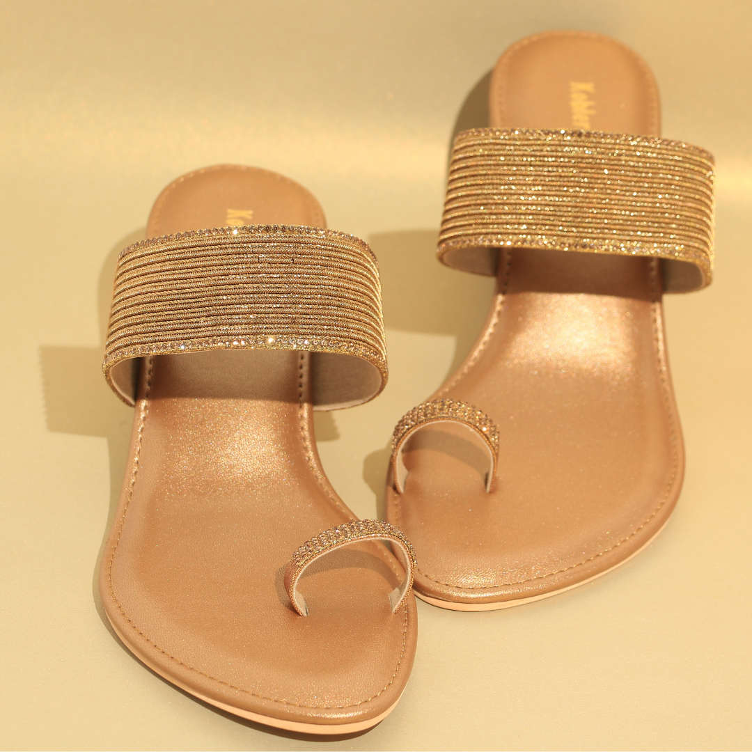 Glittery Toe-Ring Sandals