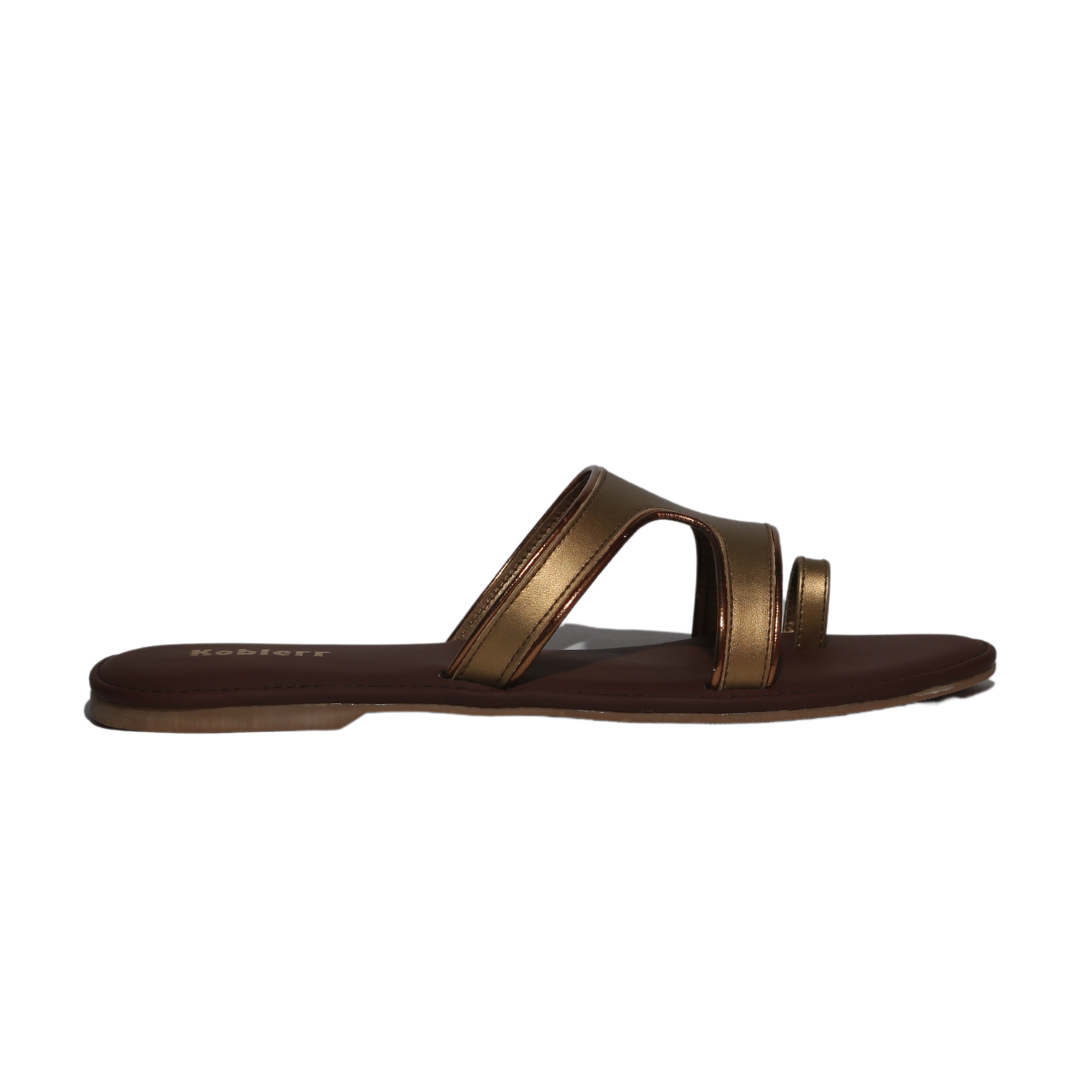 Gold One Toe ring Embellished Flats