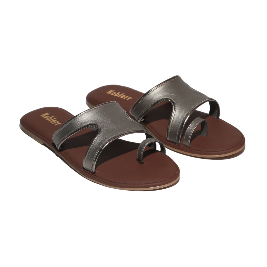 Silver One Toe ring Embellished Flats