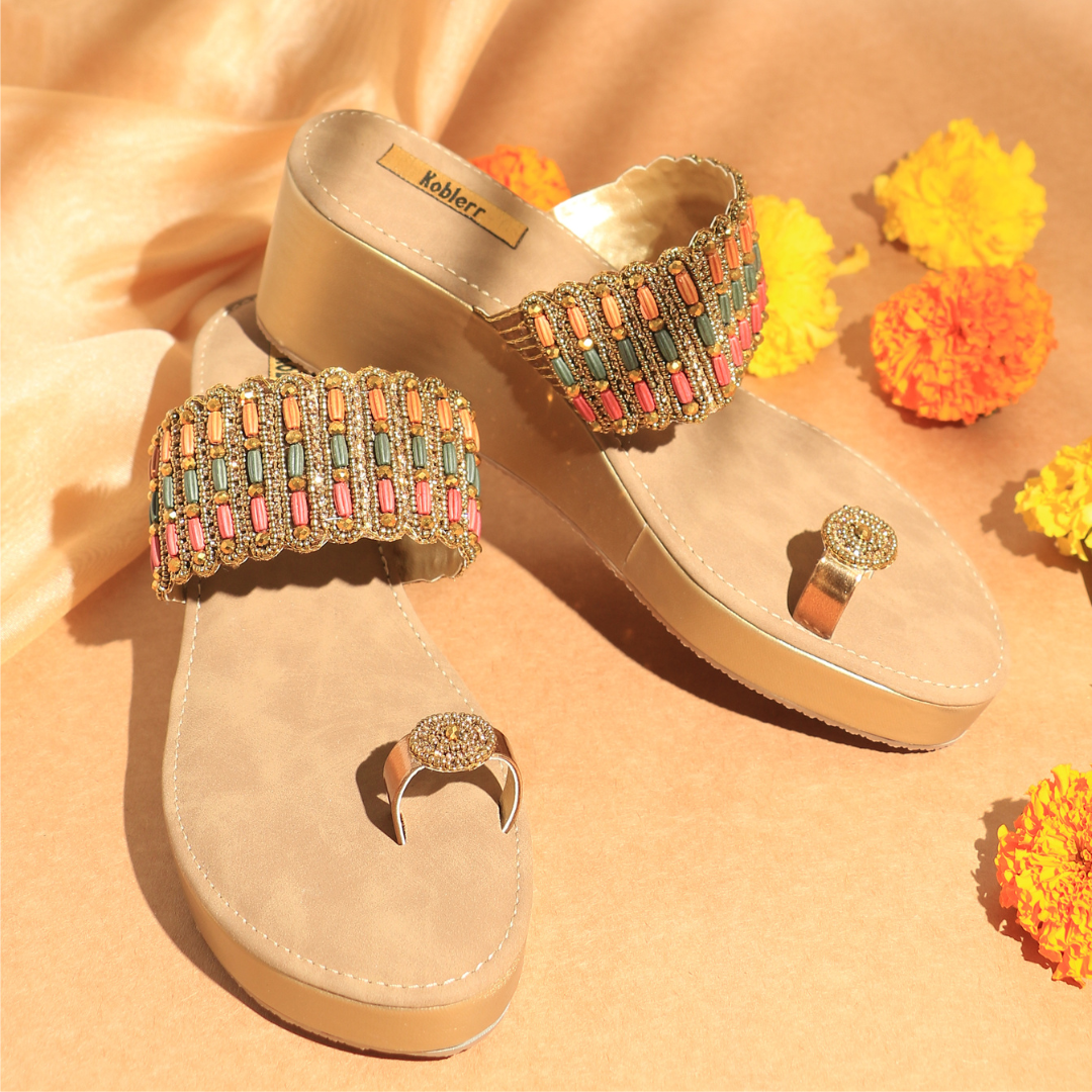 Multi Coloured Toe Ring Sandals