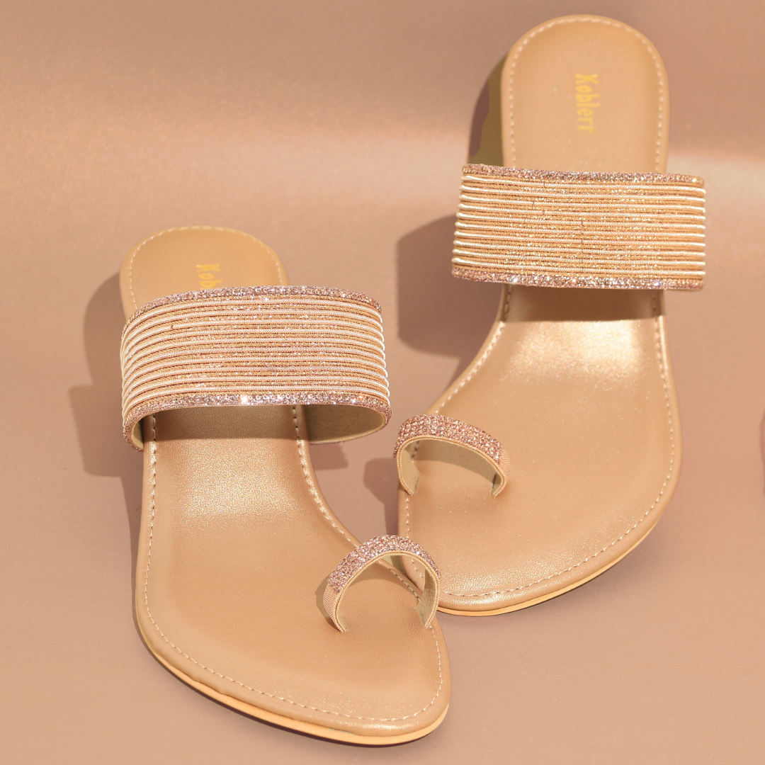 Glittery Toe-Ring Sandals