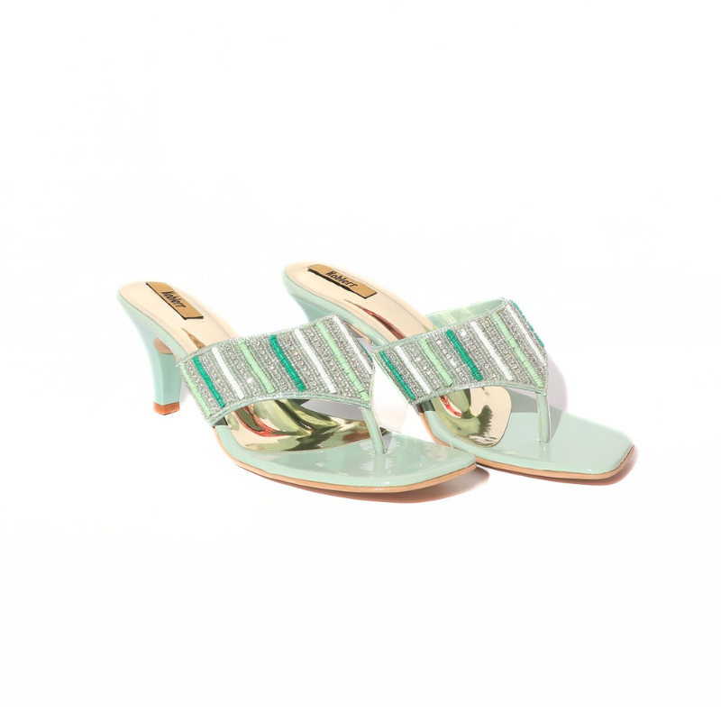 Glitter Strap with Pointed Heels