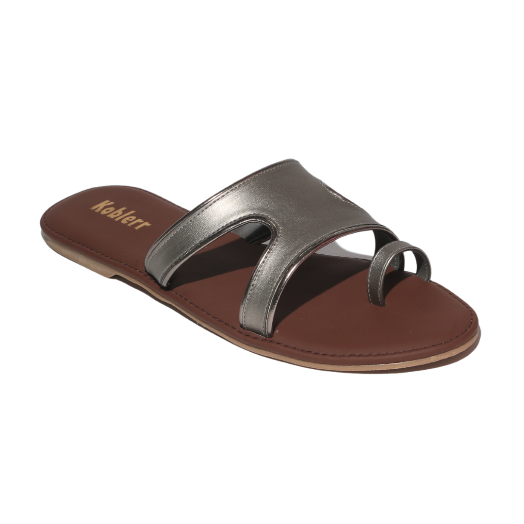 Silver One Toe ring Embellished Flats