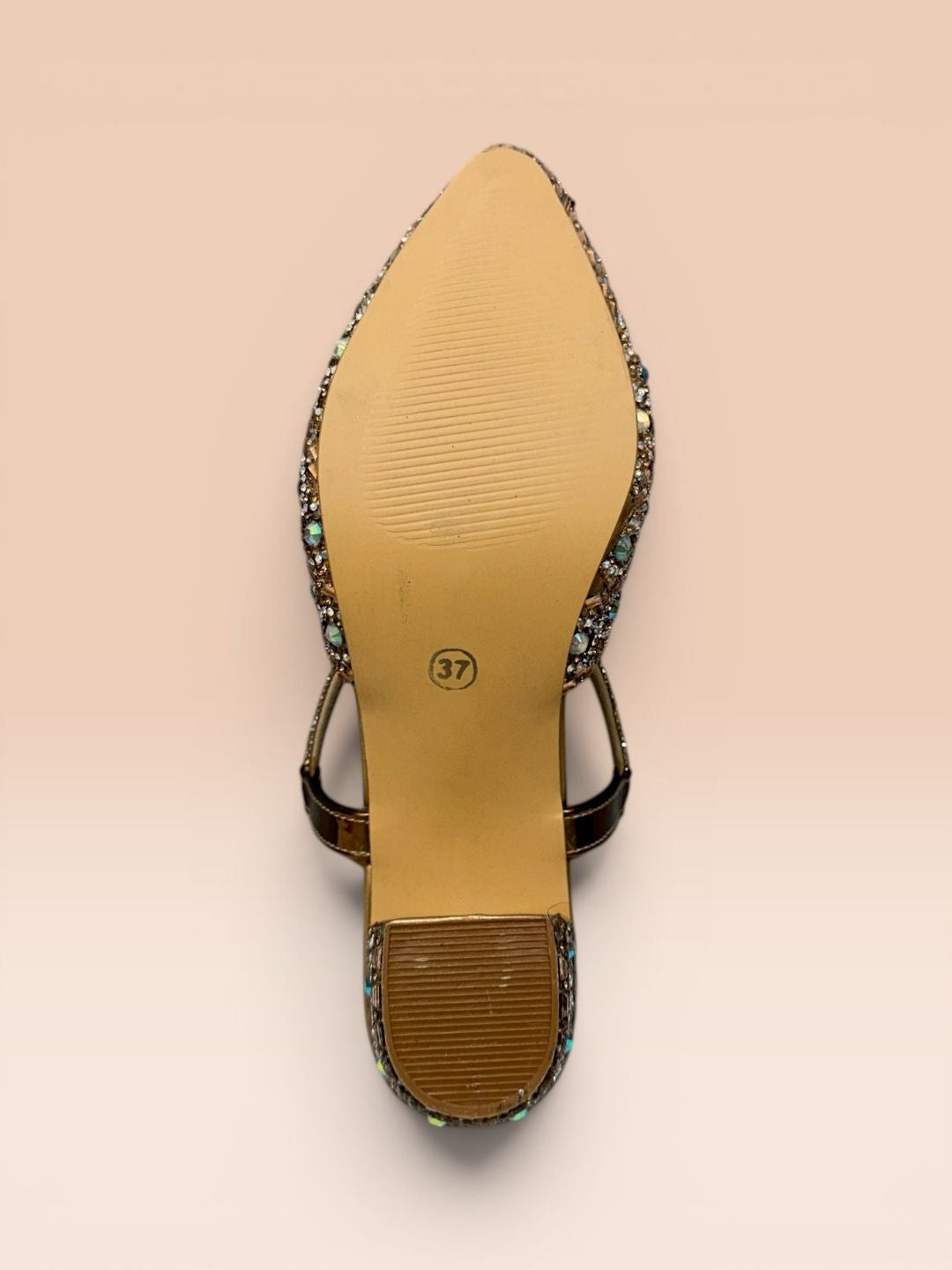 Copper Cross strap block heel
