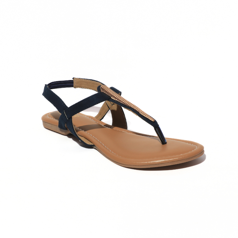 T-Strap with Gold Embellished Flats