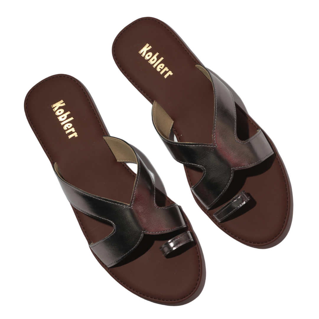 Silver Open Toe Flats