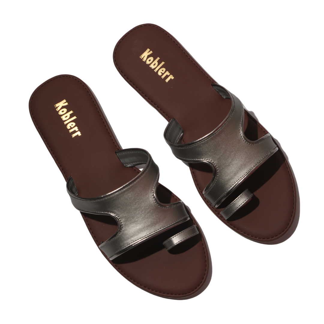 Silver One Toe ring Embellished Flats