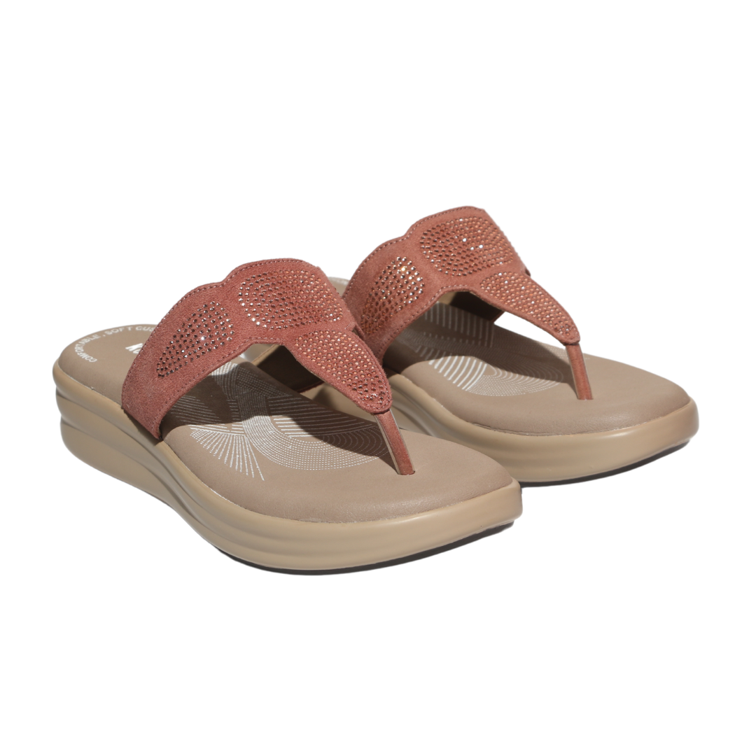 Pink Studded T-strap Sandals