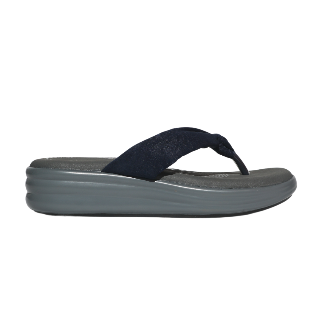 Navy Velvet Strap Sandals