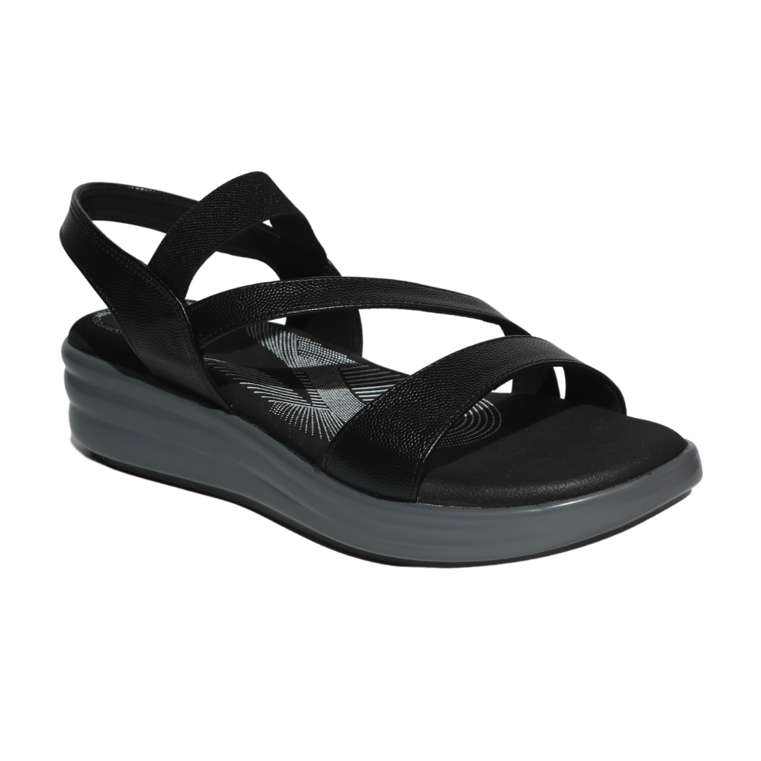 Black Wedge Sandals